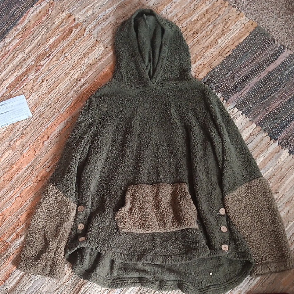 Cozy Olive Green Hooded Sweater